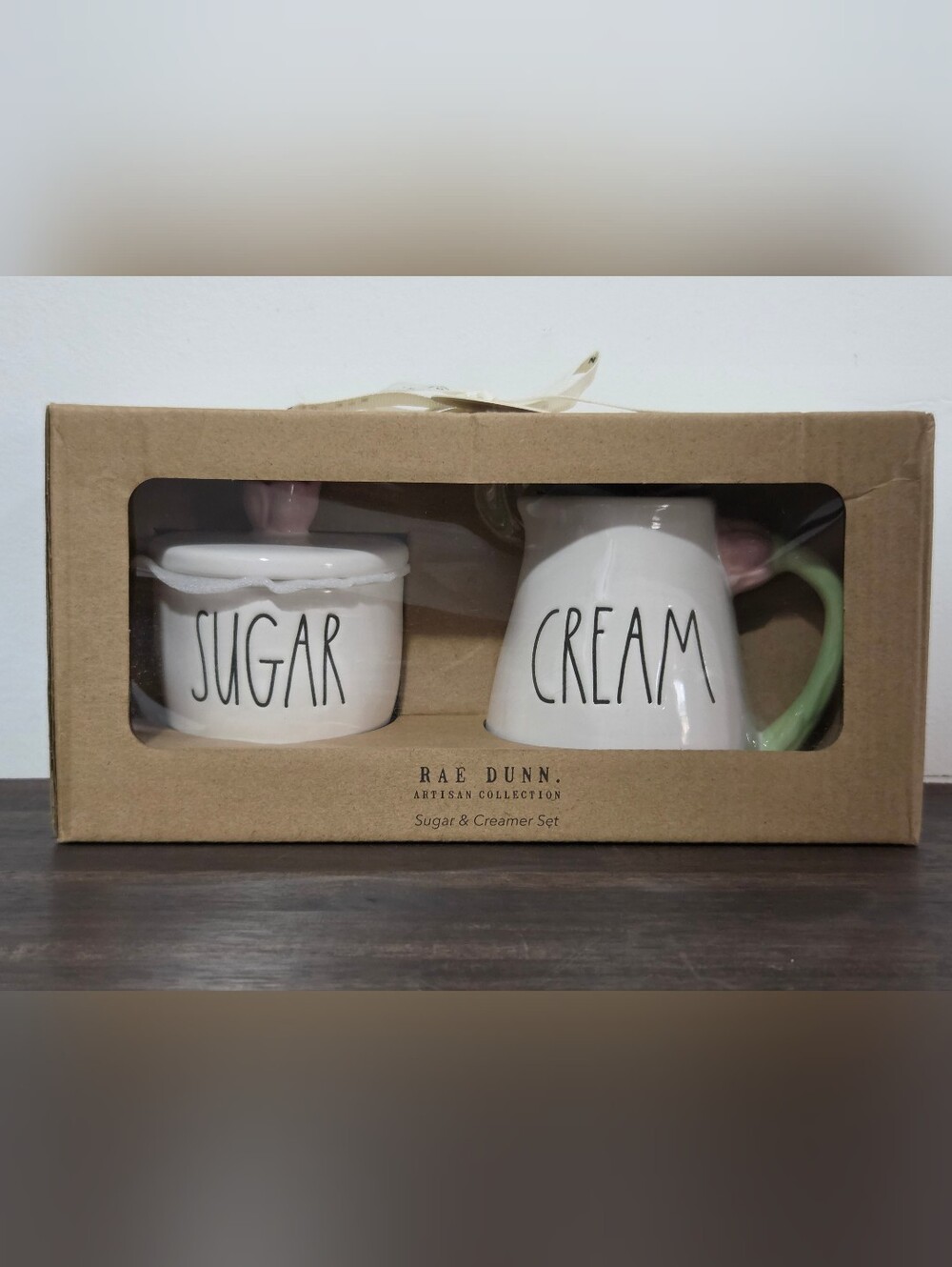 Rae Dunn White Sugar & Creamer Set